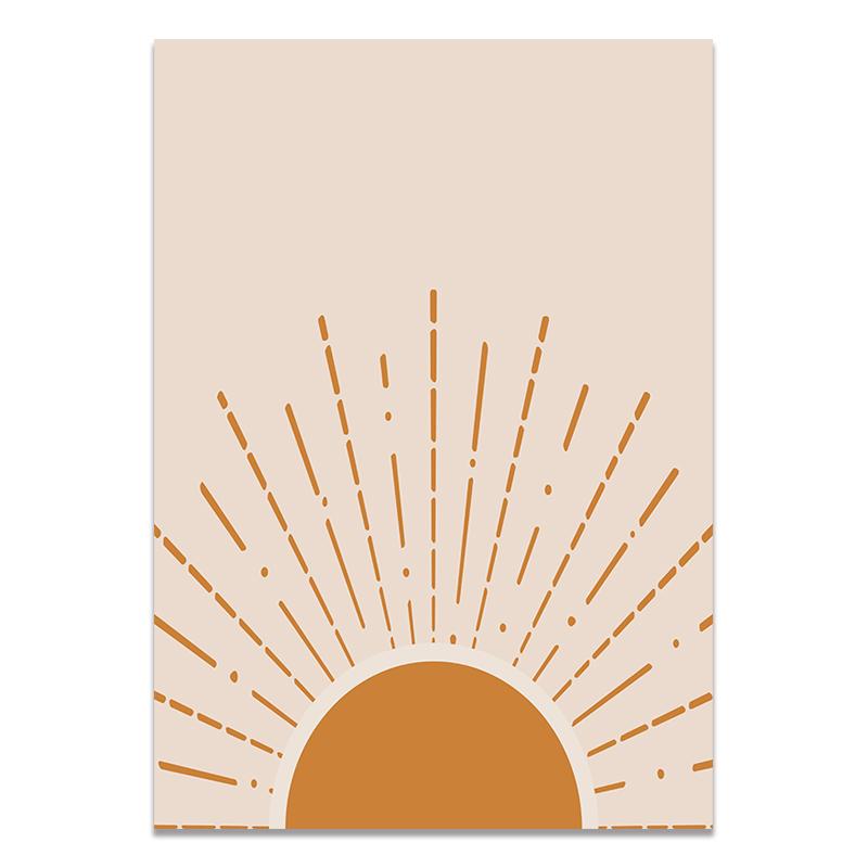 Arte de parede abstrata Boho Poster Decor Terracota Pintura Pôsteres e impressões Line Art Pictures para sala de estar Decoração de casa