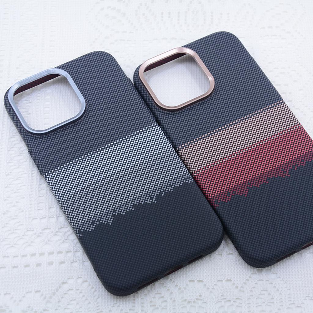 Pouzdro pro iPhone 14 Pro Kompatibilní s MagSafe Textura uhlíkových vláken PC kryt telefonu Water-Transfer