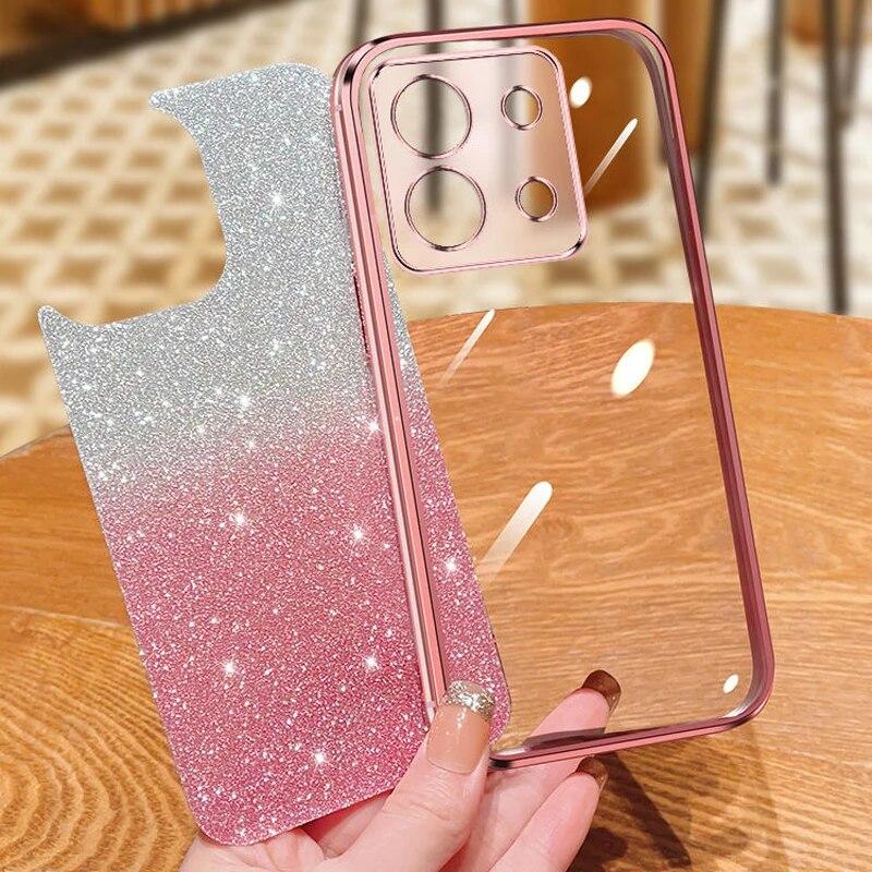 Pro Xiaomi Redmi Note 13 Pro+ Pouzdro Redmi Note 13 Pro Plus Glitter Case note 13 pro Měkký TPU nárazník Čirý zadní kryt telefonu Note13
