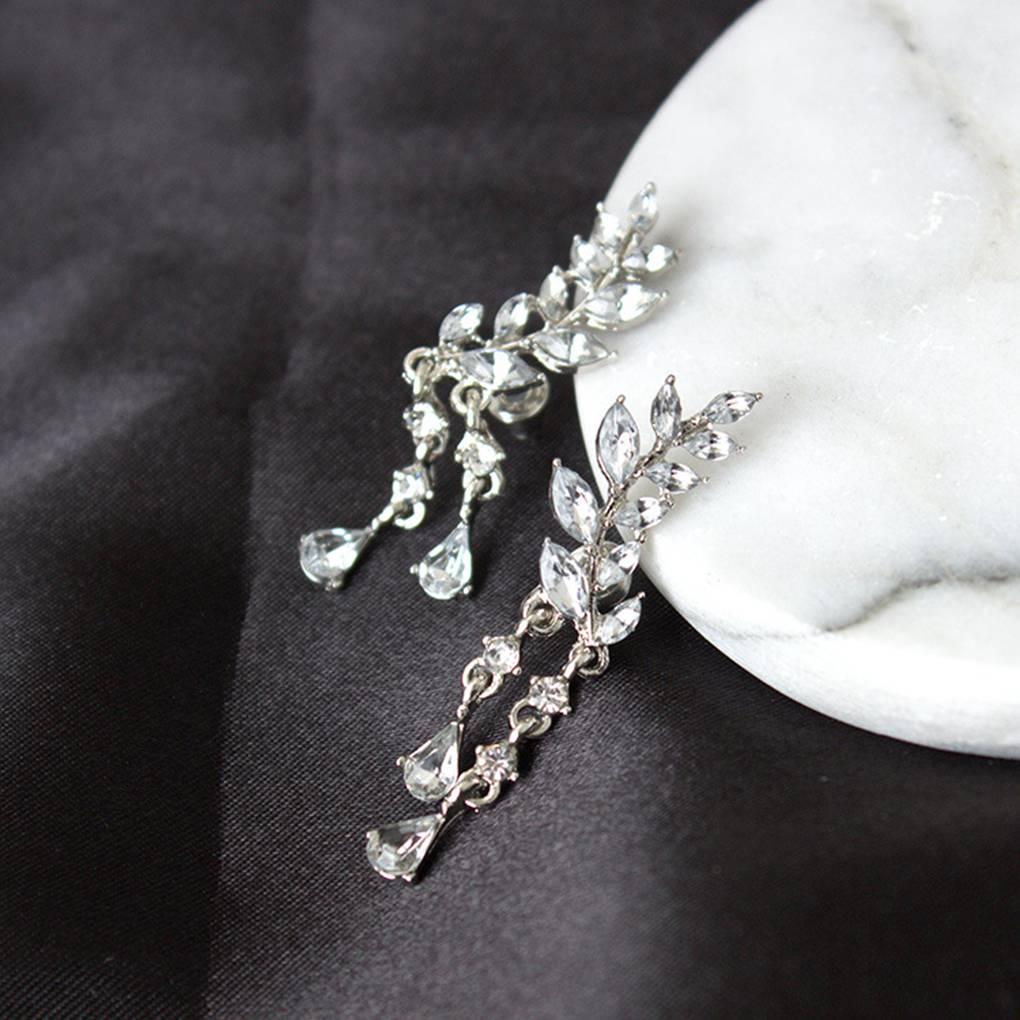 1 Paar Damen Mädchen Quastenohrringe Damen Kristall Wassertropfen Hänge Stecker Ohrringe Schmuck