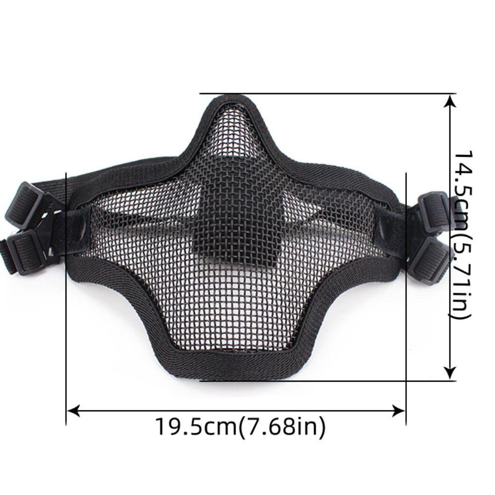 Carbon Steel Half Face Wire Mask Adjustable Steel Mesh Mask Metal Face Mask  Outdoor Sports