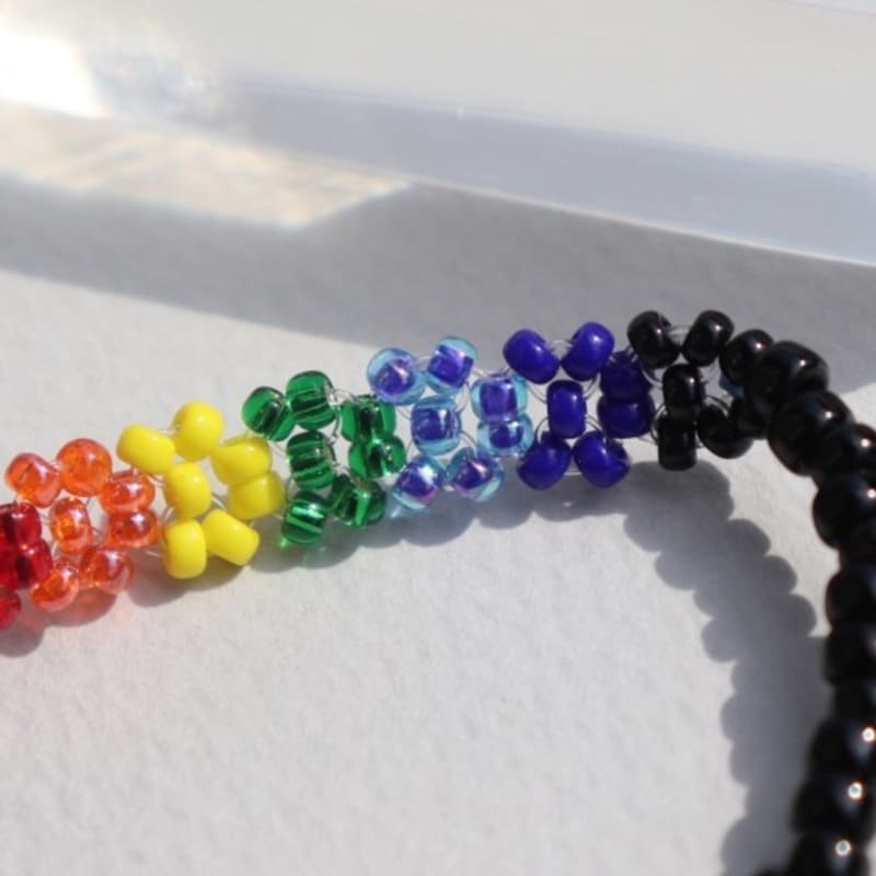 BONBEAU Rainbow Color Flower Beads Bracelet