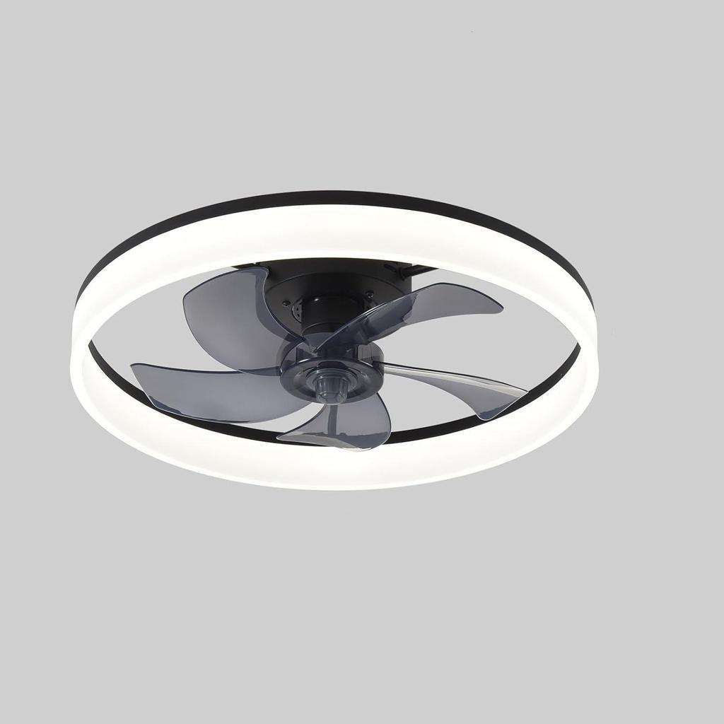 Cross-border Simple Integrated Round Ceiling Fan Light for Bedroom, Restaurant, and Study Room.