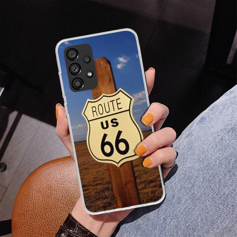 America Route 66 Phone Case For Samsung Galaxy A52 A32 A22 A12 A51 A31 A50S A30S A20S A10S Note 20 Ultra 10 Plus S10 A72 A71 Gal