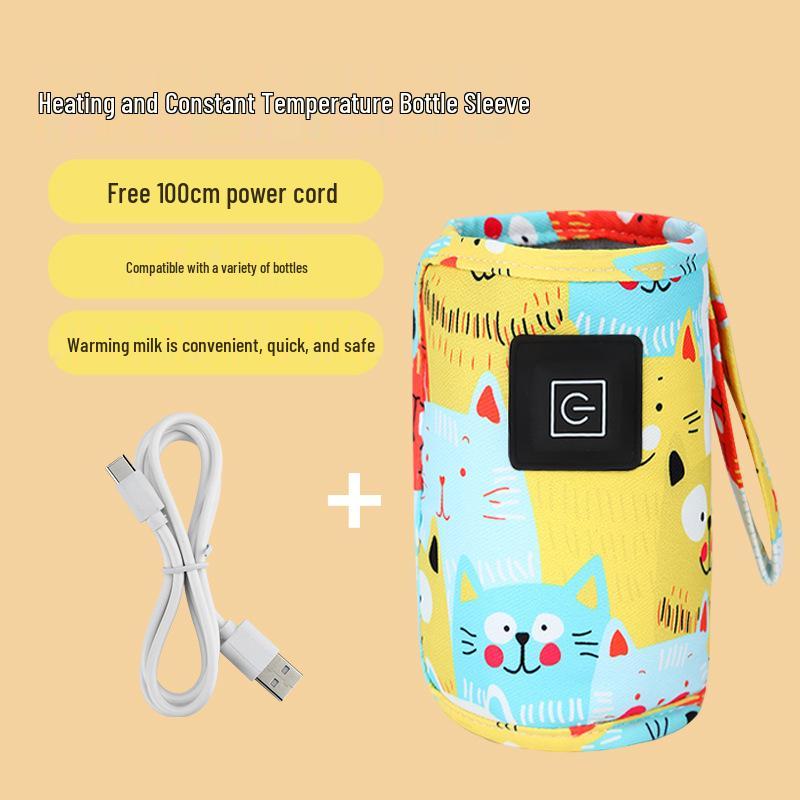 Universal Portable Baby Bottle Insulated Sleeve for Constant Temperature and Heating