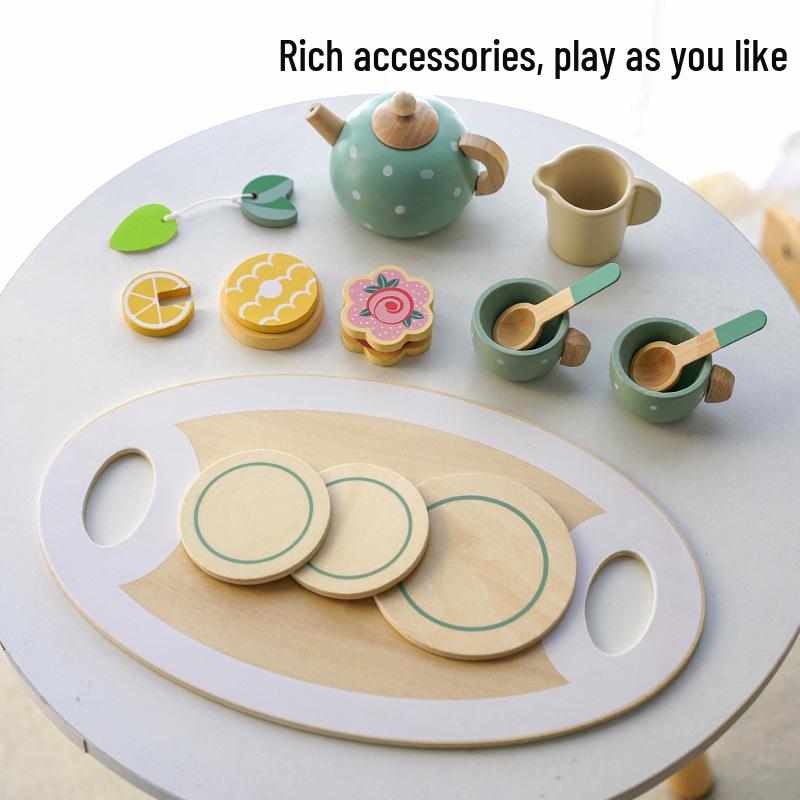 Wooden Danish Ice Cream & Tea Playhouse Toy for Kids & Parents