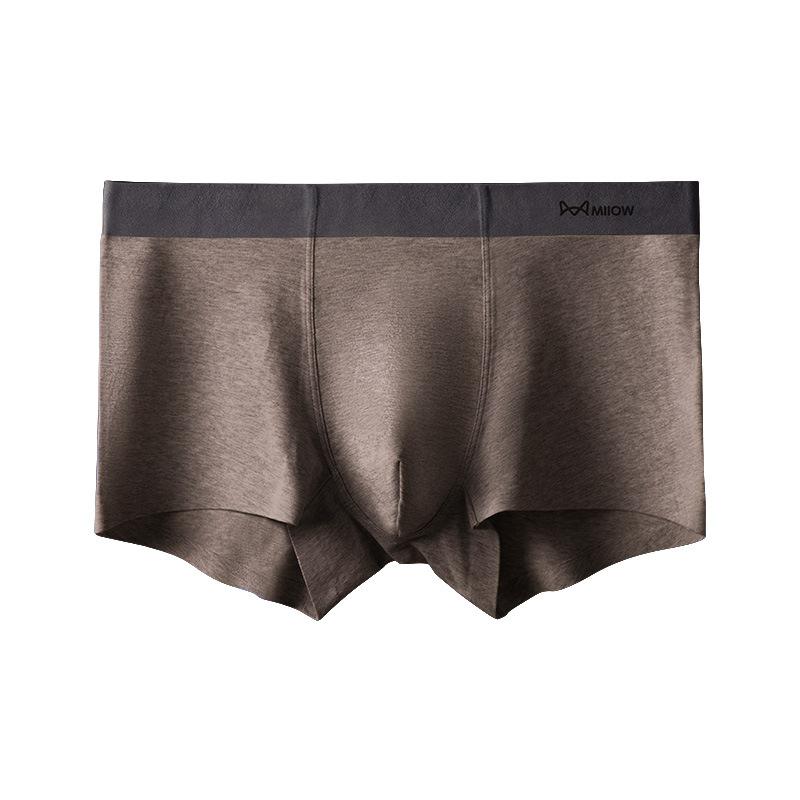 1pc Men's Underwear Solid Color Boxer Shorts for Autumn and Winter Are Soft Breathable and Seamless Boxer Brief