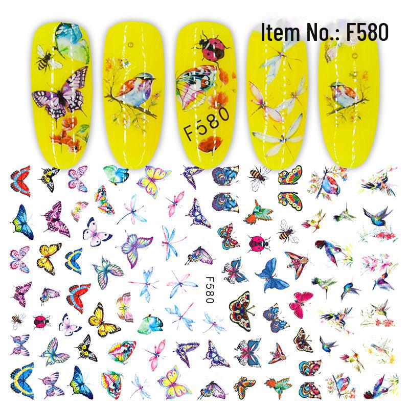 

Наклейки для ногтей «Цветы бабочек» 3D — самоклеящиеся и имитационные наклейки