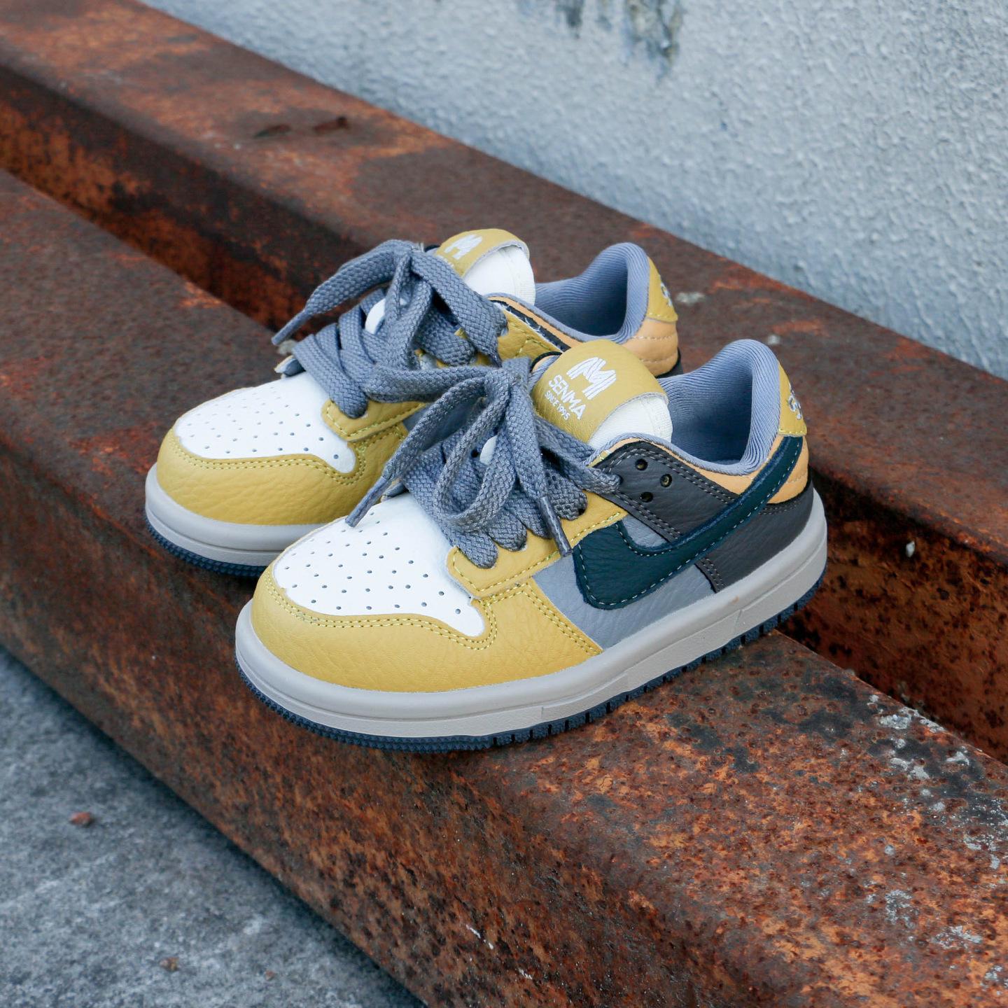 Genuine Leather Kids Board Shoes: Spring/Autumn 2026 Boys’ Sports & Girls’ Breathable Casual Footwear 30