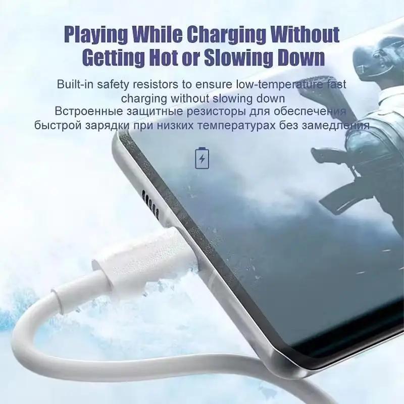 3PCS 6A 100W Type C Super Fast Charging Cable Data Cord For Samsung Huawei Redmi Quick Charing USB C Cables