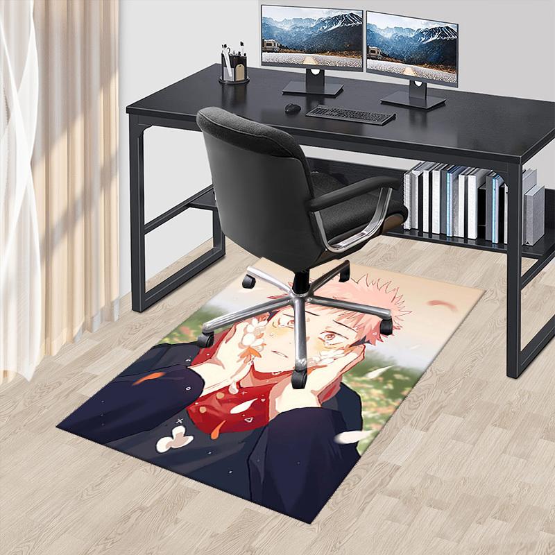 

1pc Anime Cartoon Design Jujutsu Kaisen Satoru Gojo Office Chair Mat, Non-Slip Carpet for Home Decor, Suitable for All Seasons.U048 60cm by 90cm