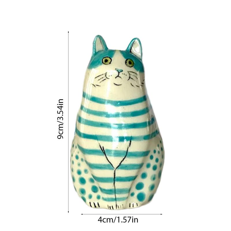 Gepunktete Katzenvase, Punktmuster, Katzenvase aus Kunstharz, Katzenvase für Zuhause, Bücherregal, Regaldekoration, Tischdekoration, kleine Tiervasen für Katzen