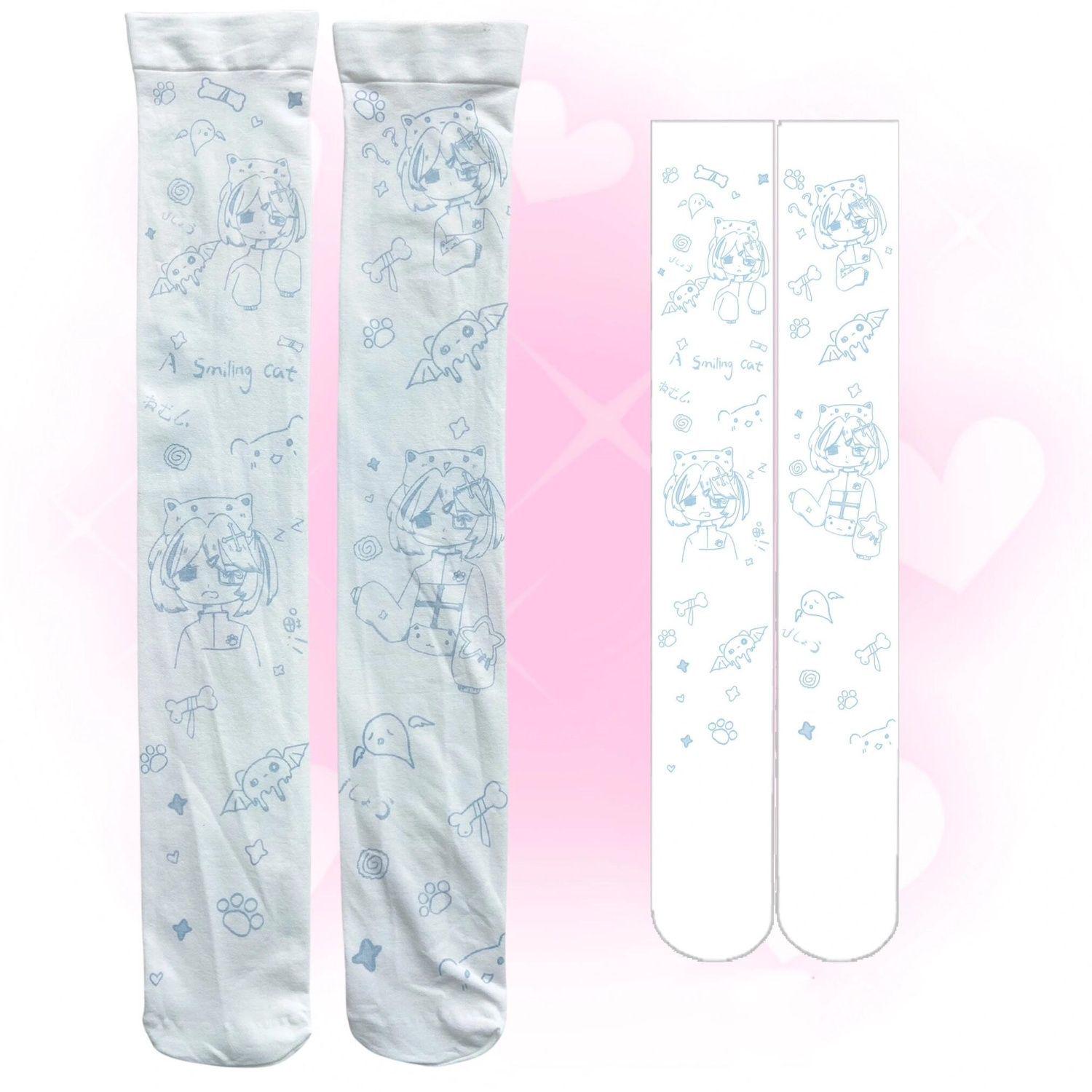 

Summer Cartoon Soft Girl Cute Lolita Thigh-High Over-the-Knee Breathable Socks One Size