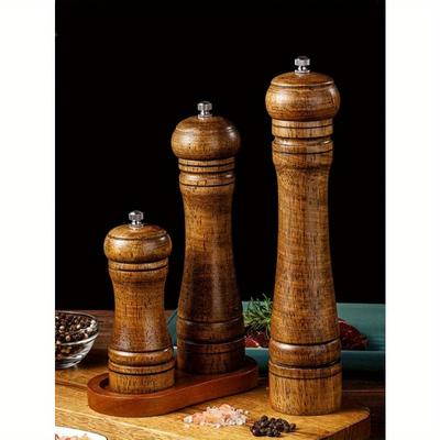 1 pz Macina Manuale in Legno Per Pepe, Sale Marino e Pepe di Sichuan Con Nucleo di Macinazione in Ceramica