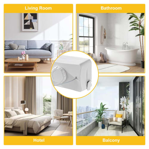 Indoor Clothes Drying Wire, 5.1m Long, 20kg Load Capacity, Double-Size Clothes Drying Wire, Wall-Mounted, Retractable, Built-in, Stainless Steel, for