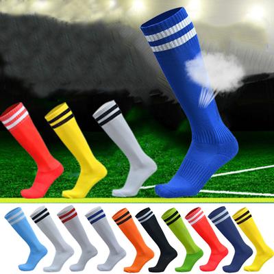 1-3/PCTowel Bottom Football Socks Long Tube Moisture Absorption and Anti Slip Sports Socks Striped Knee Length Children's Football Socks