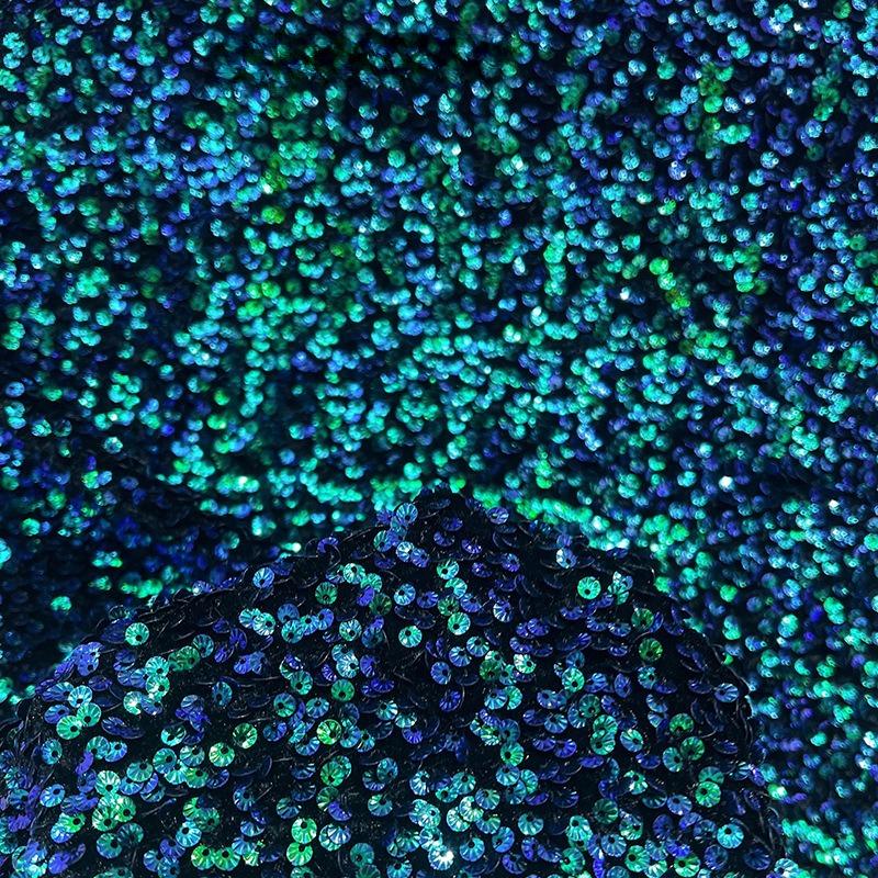 Barevná lesklá flitrová látka Olejově lesklá tylová látka Materiál na svatební šaty Různé styly Domácí flitrová látka Ozdoba oblečení