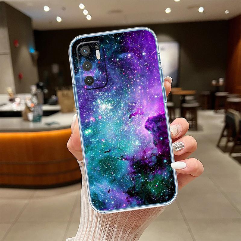 UP43 Purple Space Star Transparent Phone Case for Samsung Galaxy A04 A04S A14 A23 A34 A54 M23 M33 M52 M53