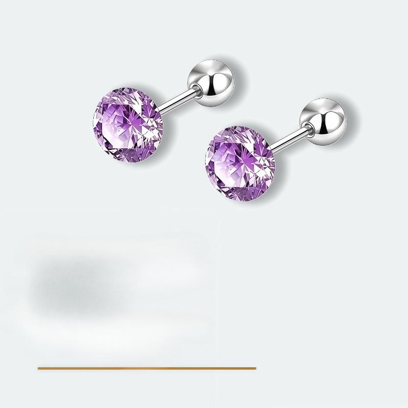 Brinco Stud de Osso da Orelha com Rosca de Zircônia para Piercing na Orelha. Brinco de Estilo de Luxo. Brinco de Lóbulo de Aço Inoxidável Não Removível.