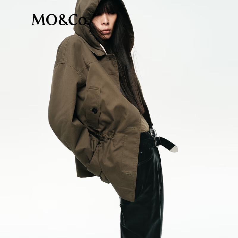 MO&Co. Women's Hooded Solid Color Jacket