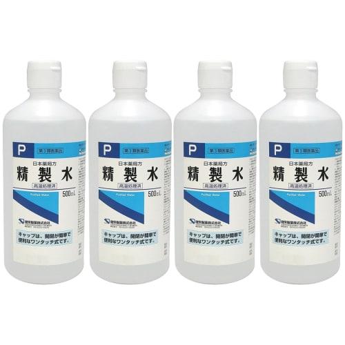 [Category 3 OTC Drug] Japanese Pharmacopoeia Purified Water 500mL X 4