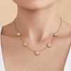 Lariat Y Necklace Matching Bracelet In Stainless Steel 18k Gold Plated With Zircon Flower Chain Necklaces Bracelets For Women