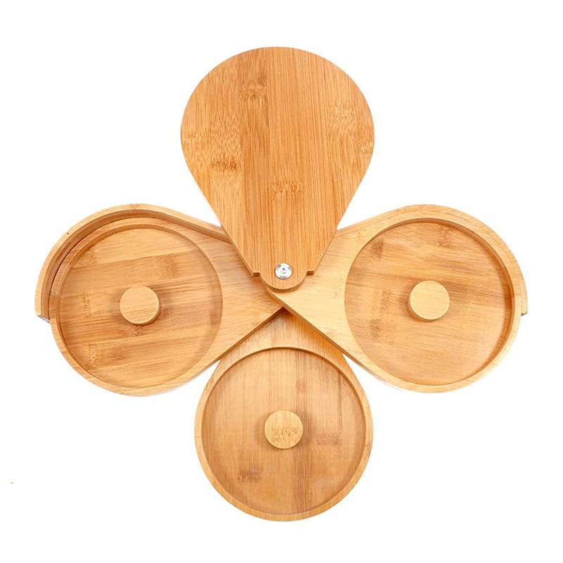 3 Tier Bamboo Rotating Salt Rimmer Box Seasoning Jar Salt Dipper Sugar Rim Box Juice Cocktail Seasoning Box Bartender Tool Box