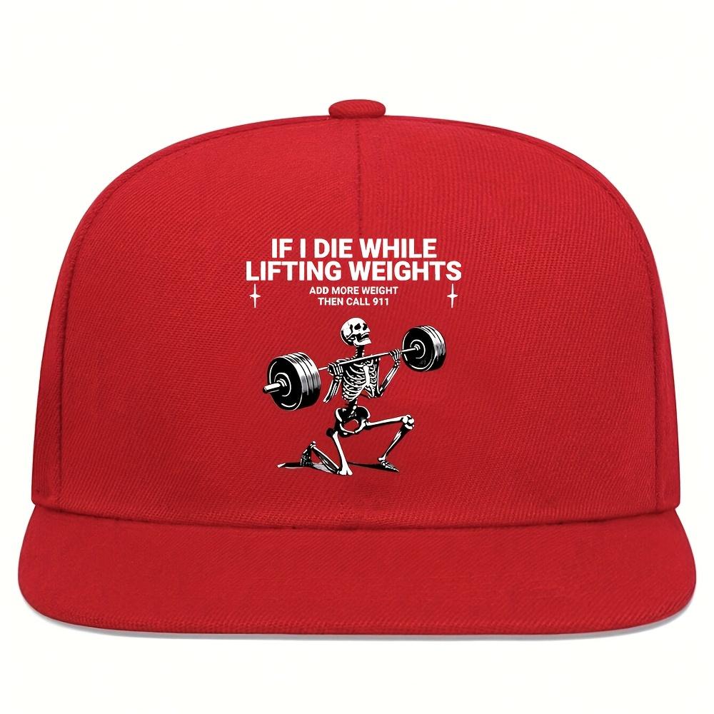 Tyngdlyftning Skelett Gym Humor Rolig Keps Hållbar Justerbar Streetwear Skalle Snapback Hatt för Män Kvinnor