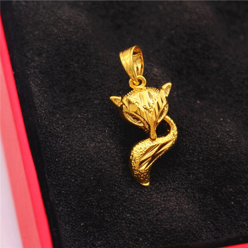 Halskette mit Wassertropfen- und Herzblumenanhänger aus vergoldetem Messing für Damen