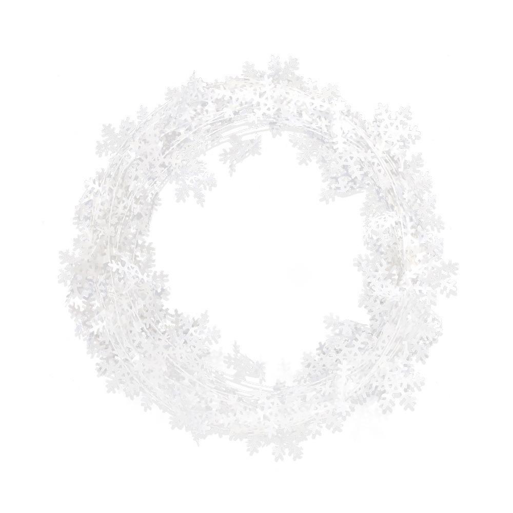 

Украшение на рождественскую елку из ПЭТ, гирлянда из снежинок, сделанная своими руками, цветная железная проволока, изысканная имитация декора из зеленых листьев ягод белый