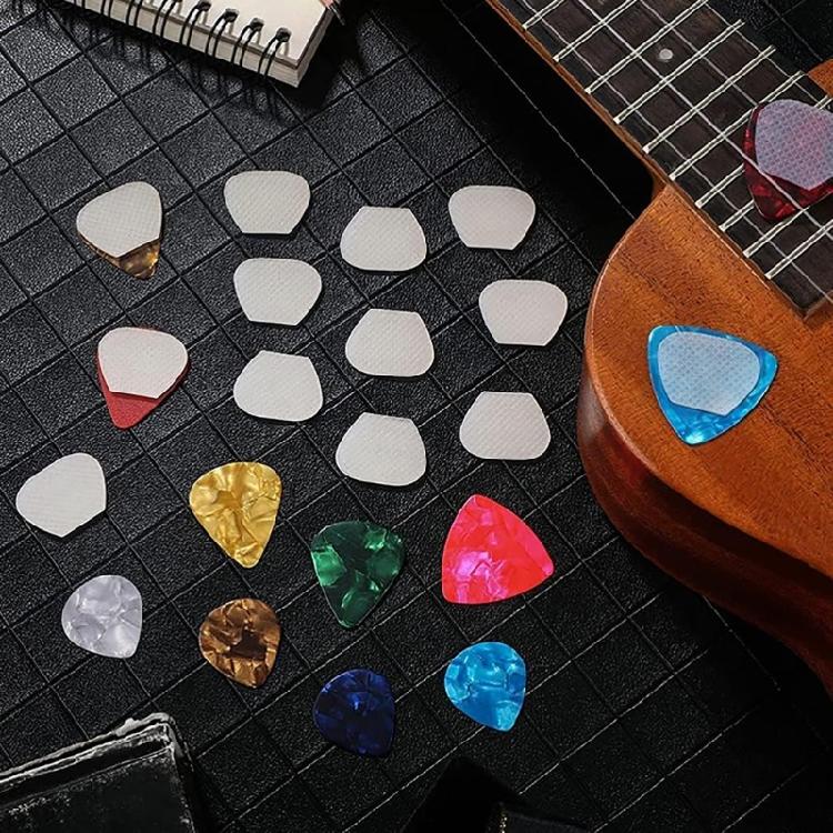 16Pcs Antiskid Pick Grip Silicone Sticker Clear Guitar Pick Sticker Pick Grip