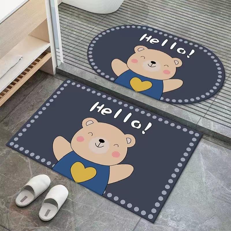 Bathroom Non-slip Soft Diatom Mud Absorbent Quick Drying Floor Mat Household Bedroom Kitchen Door Mat Entry Door Door Mat