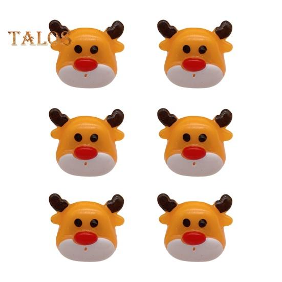 6/24Pcs Christmas Ring Holiday Party Finger Lights Santa Snowflake Tree Snowman Reindeer Glowing Ring Festive Light-up Toys