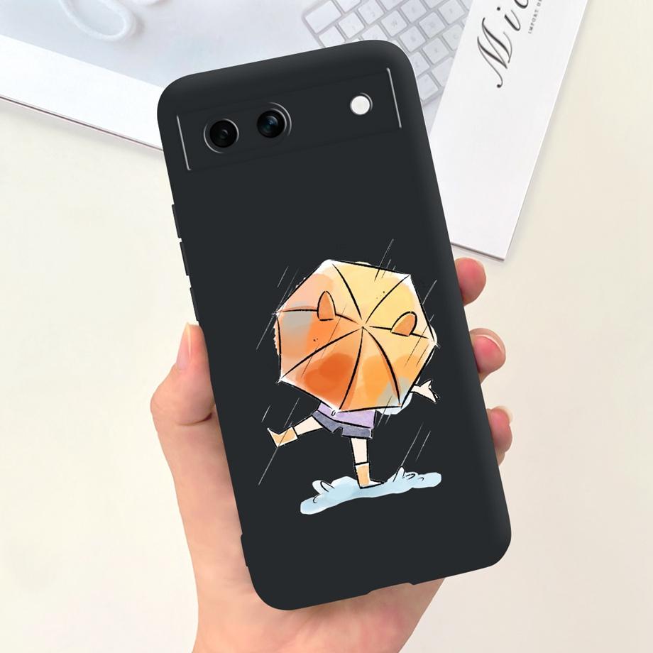 For Google Pixel 8A 6 6A 7 Case Luxury Black Soft Silicone TPU Bumper Phone Cover for Google 6a Pixel8a Capa