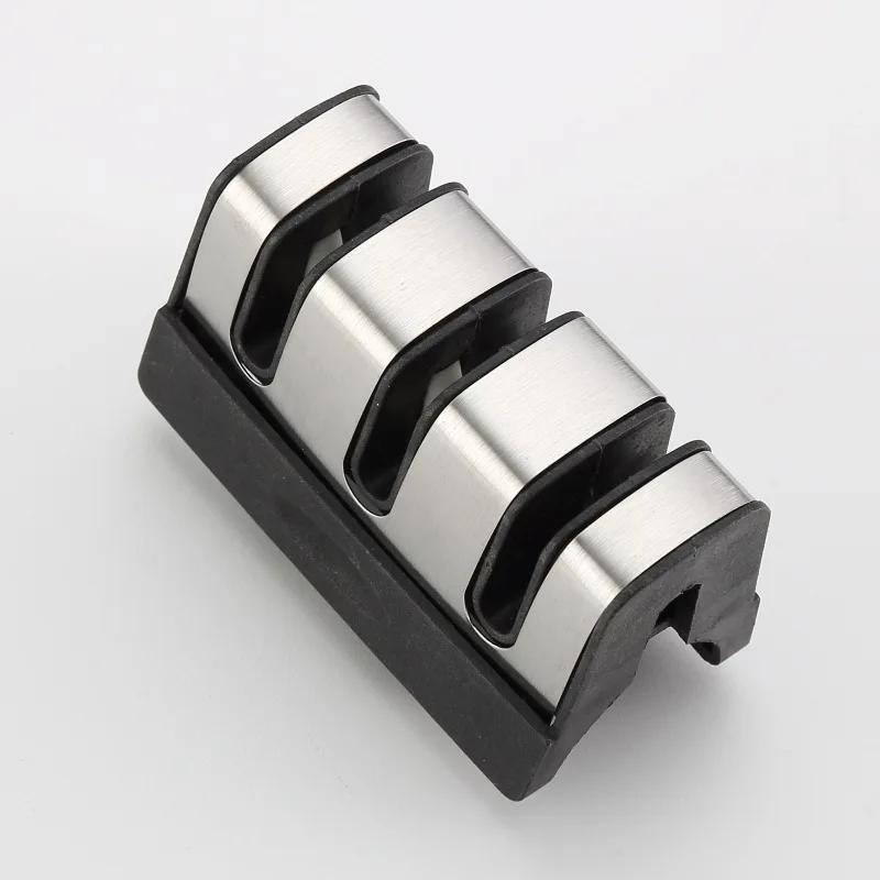 Küchen-3-Segment-Messerschärfer Haushalt Multifunktionaler handgehaltener Dreizweck-Schwarz-Schleifstein