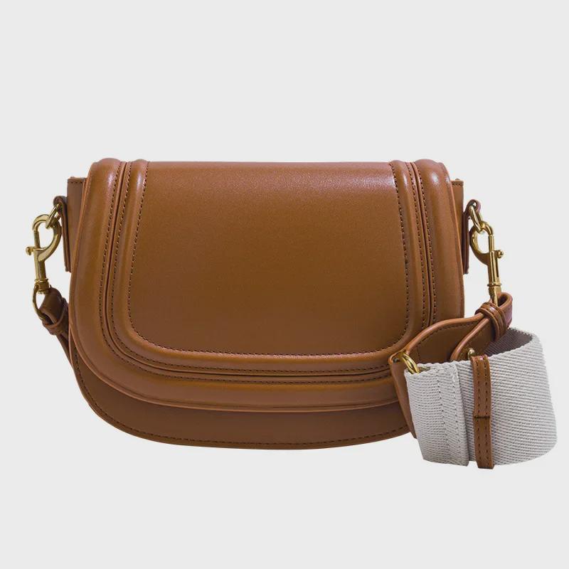 Z Cross-Border 2024 Women's Saddle Bag: Versatile Wide Shoulder Strap Crossbody & Underarm Bag