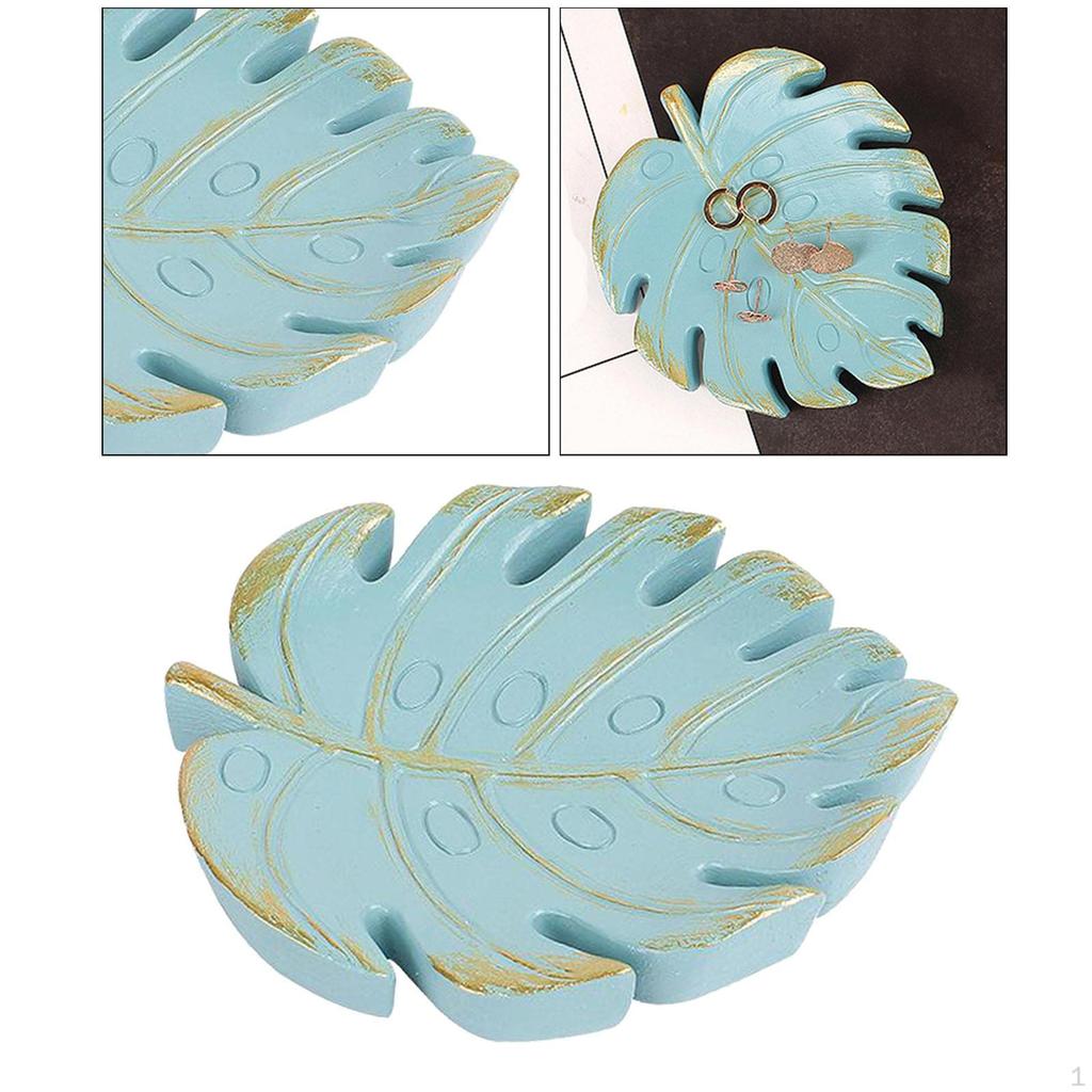 Decorative Tray Plate, Resin Jewelry Dish, Organizer for Vanity, Bathroom, Dresser, Serving
