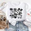 Cartoon Print Retro Style Women's Top Short Sleeved Cute Regular Casual Pattern Round Neck Summer Women's Basic Style T-Shirt