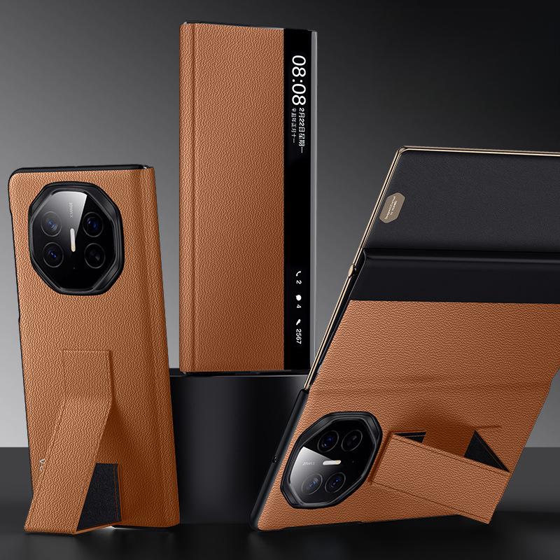 Vhodné pro pouzdro na mobilní telefon Huawei MateXT, držák, chytré okénko, skládací pouzdro, Huawei, pouzdro z pánské kůže proti pádu