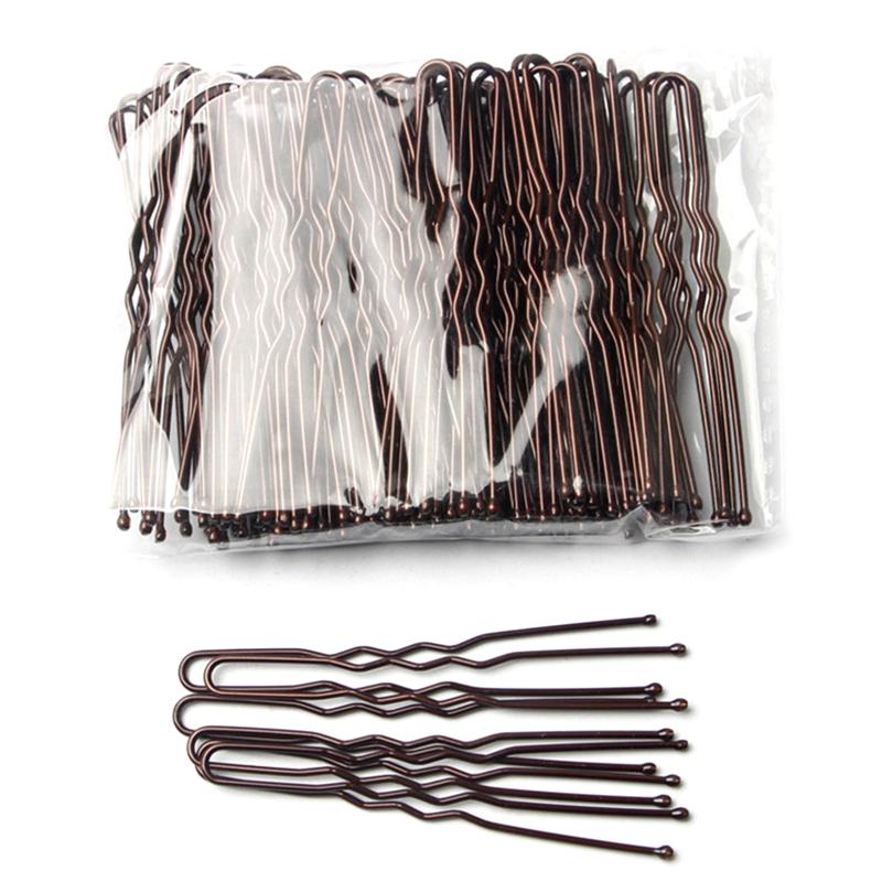 50 KUSŮ/Sáček 6cm/7cm U Tvarované Slitiny Vlasové Sponky Vlnité Sponky do Vlasů Jednoduché Kovové Sponky do Vlasů Sponky Nástroje pro Svatební Účesy Vlasové Sponky