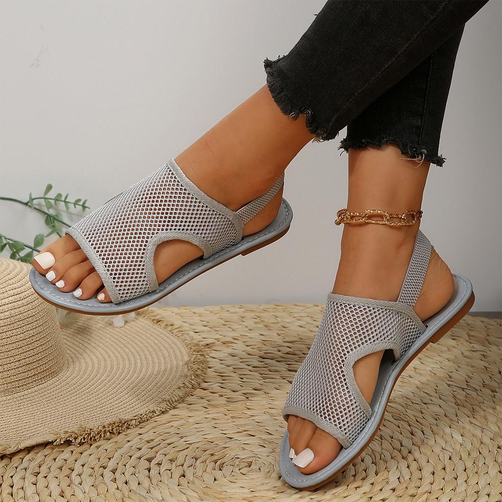 Women Mesh Breathable Flat Slide Sandals Lightweight Comfortable Slip On Casual Beach Shoes for Outdoor Indoor Use