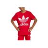 Adidas Originals Trefoil T-Shirt Solid Color Logo Letter Print Short Sleeve Kids Tops Red IB9929