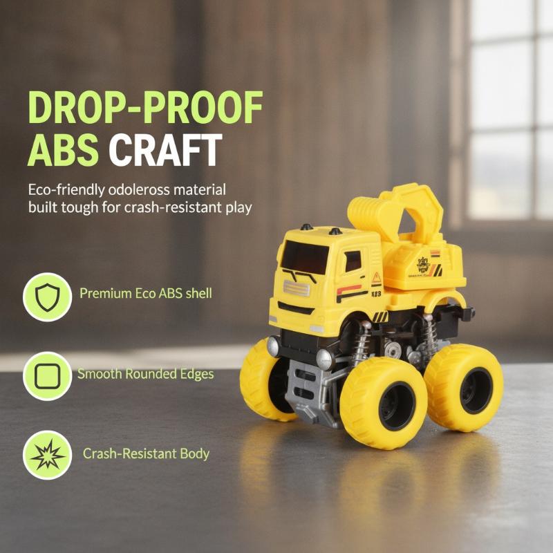 1Pcs Truck Engineering Vehicle Toy Friction Powered Inertia Car With Shock Absorber For Kids Birthday Play Gift