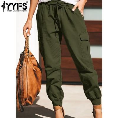 Women's Fashion Casual Solid Color Print Middle Waistline Trousers Pants & Capris