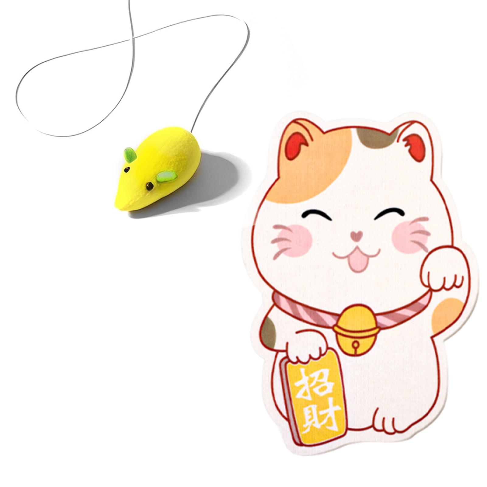 Wall Mounted Cat Scratcher with Mouse Cat Toy Sofa Protector Cats Scratcher Pad Self-adhesive Carpet DIY Cat Scratch Mat