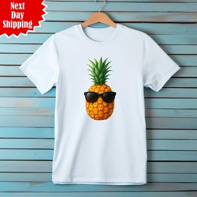 Herren Cooles Ananas Kunst T-Shirt Bedruckt Lustige Frucht Vatertag Geschenk Sommer Oberteil