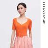 ELLASSAY Women's Retro Simple Slim-Fit V-Neck Knit Top