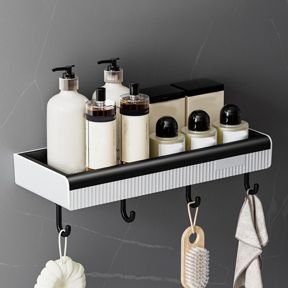 

Plastic Bathroom Storage Rack Punch-free Toilet Storage Rack Shampoo Holder Washstand чёрный