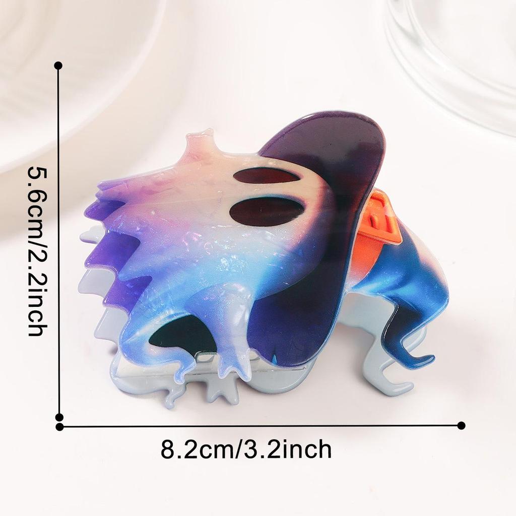 Dreamy Gradient Halloween Ghost Pumpkin Hair Clip - Cute & Soft Women's Claw Accessory