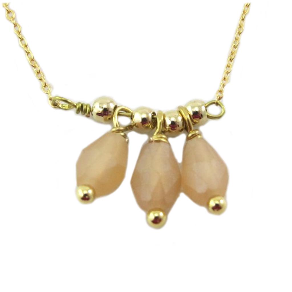 7bis [Q6156] - Handmade 'Boho' Necklace In Golden Brown - 11x7 Mm